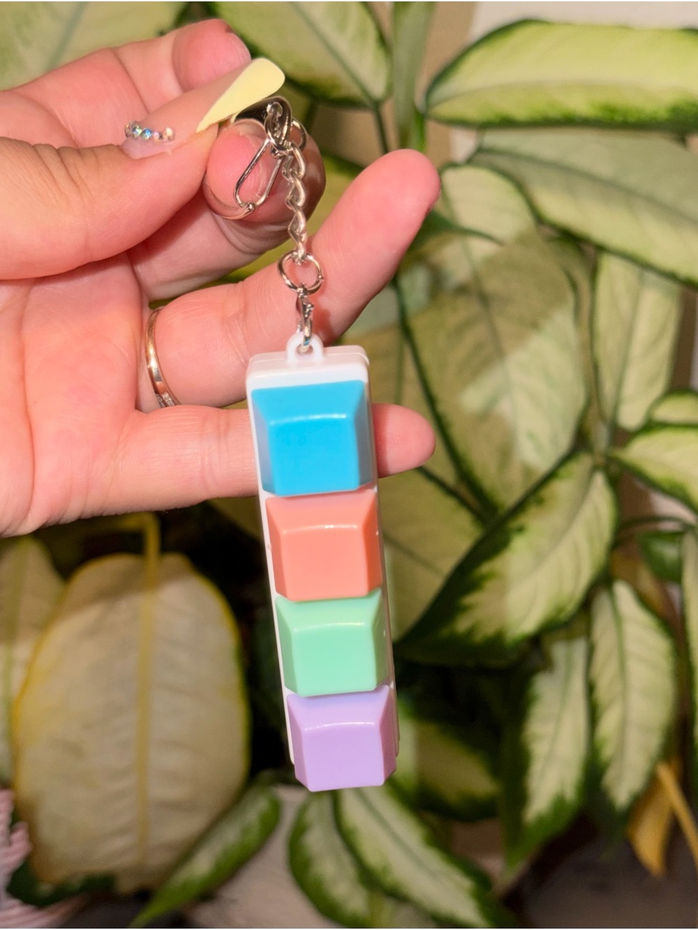 Pastel Pop Cube Keychain/clipboard clicker toy  - Blue, Coral, Mint, Lavender